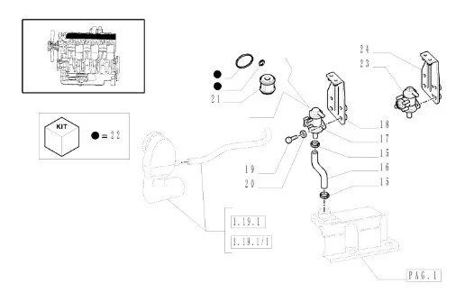 87519518 - Трубка сапуна внешнего ДВС Ford 675 TM/MXM